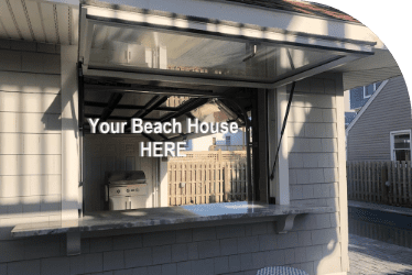 open gas strut pool house pass-through window exterior