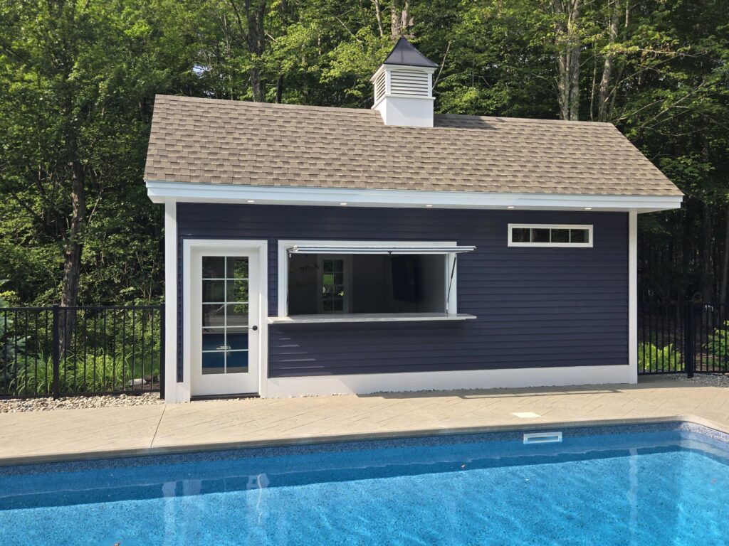 OpenUp Window gas strut window in pool house